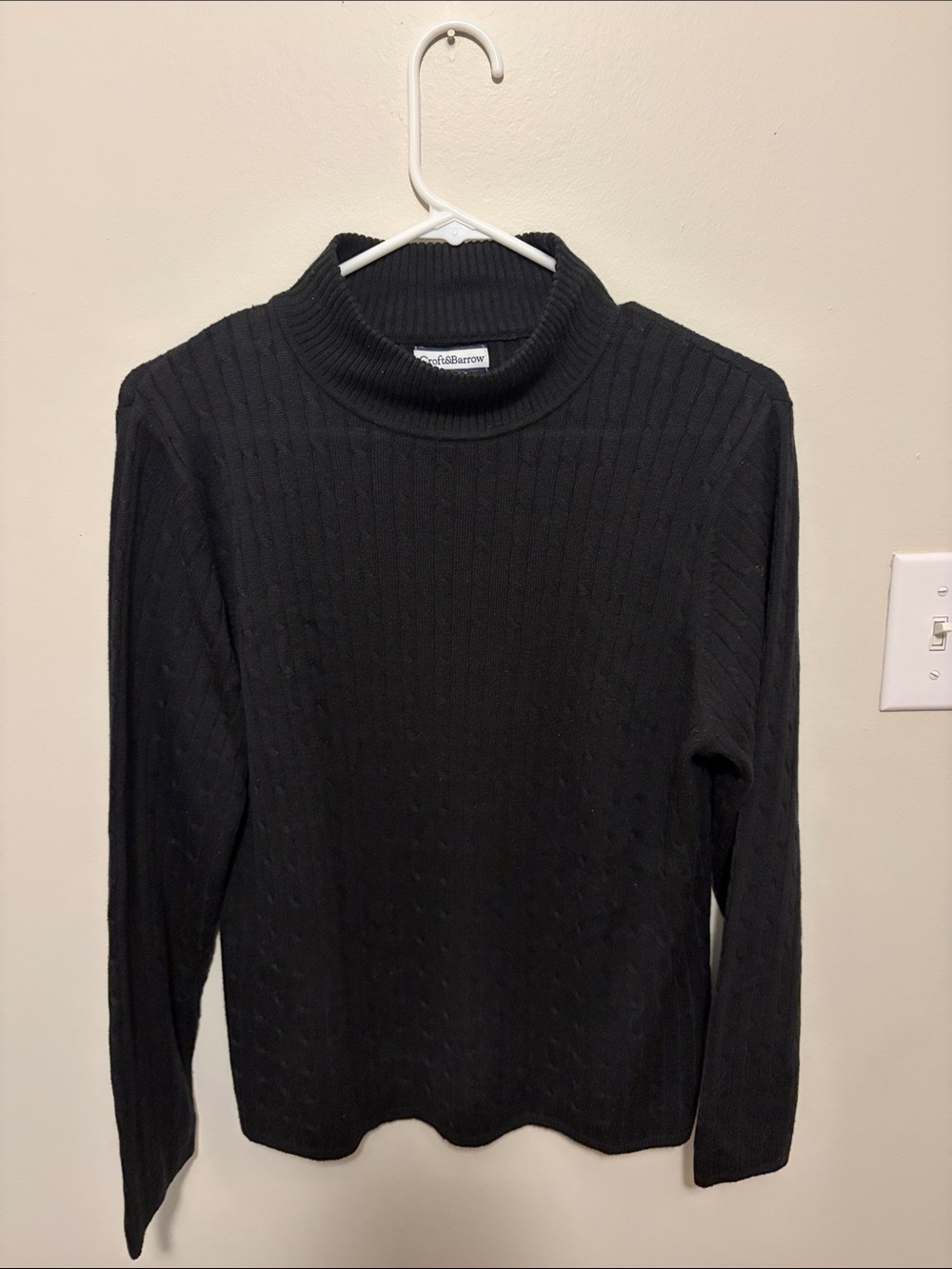 croft & barrow Black Cable-Knit Turtleneck Sweater